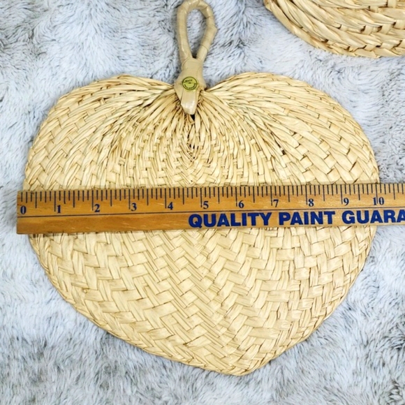 Philippines Hand Crafted Pack of 5 Beige Raffia Fan Laua Celebrations - Picture 13 of 14